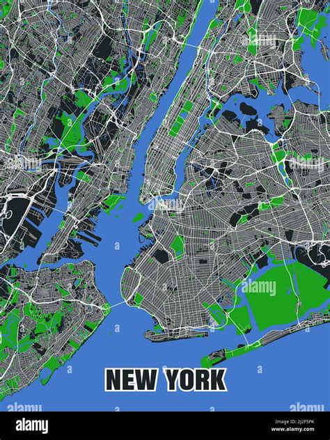 Detailed Vector Poster City Map New York Usa Stock Vector Image And Art