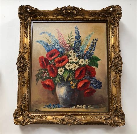 Buy French Gilt Framed Floral Oil On Canvas From Moonee Ponds Antiques