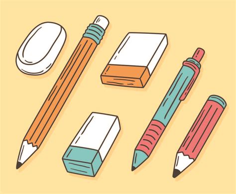 Pencil And Eraser Collection Vector Vector Art And Graphics