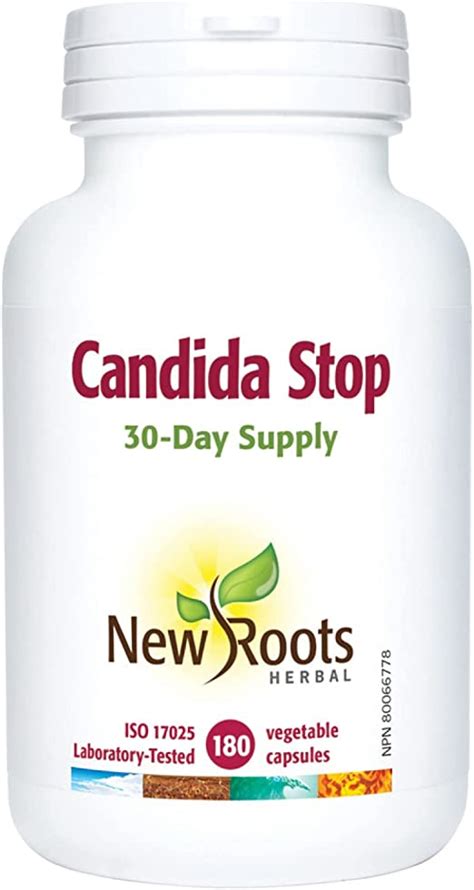 New Roots Herbal Candida Stop 180 Capsules Caprylic Acid Candida