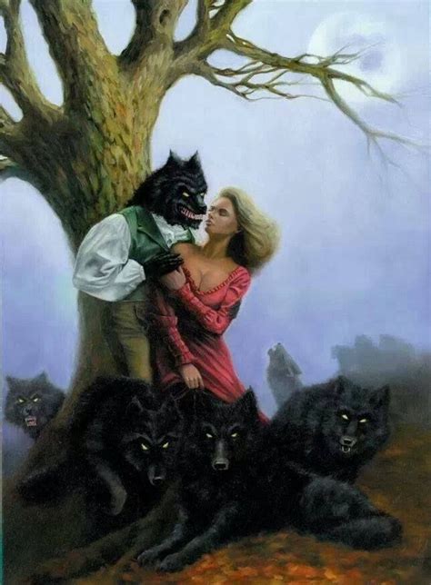 Werewolf And Human Love Fantasy Art Couples Art Werewolf