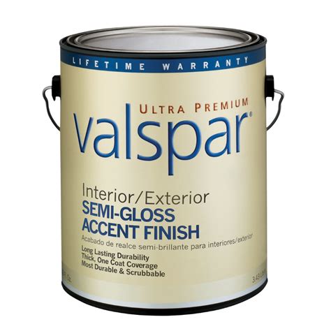Valspar Ultra Premium 1 Gallon Interiorexterior Semi Gloss Tintable