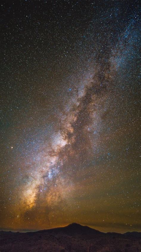 Starry Sky Mountains Milky Way Wallpaper 1080x1920