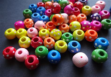 10mm Dyed Wooden Round Beads Mixed Variety Multicolor Bright