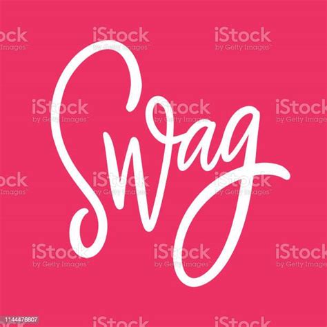 Swag Hand Drawn Vector Lettering Isolated On Pink Background Stock