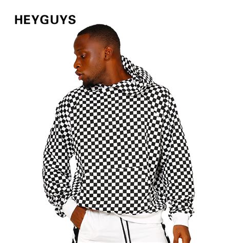 Factory Sample Custom All Over Checkered Print Hoodie