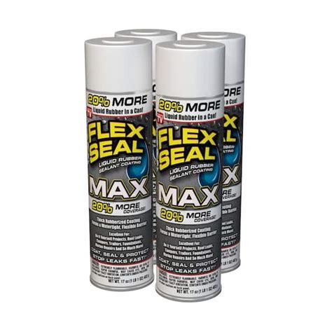 Flex Seal Family Of Products Flex Seal Max White Oz Aerosol Liquid Rubber Sealant Coating