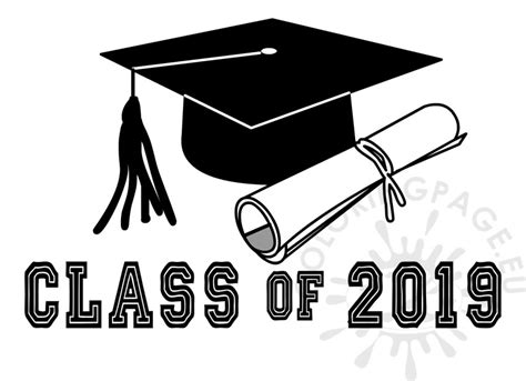 Graduating Class Of 2019 Black Coloring Page