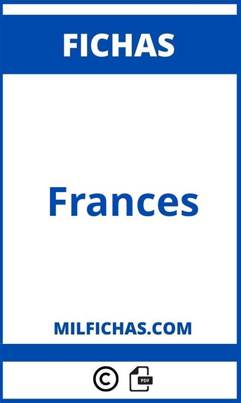 Fichas De Frances 7o Ano
