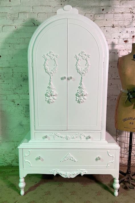 French Armoire Painted Cottage Chic Shabby French Romantic Armoire