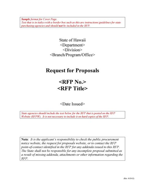 40 Best Request For Proposal Templates And Examples Rpf Templates