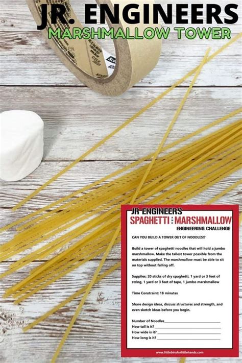 Spaghetti Marshmallow Tower Challenge Little Bins For Little Hands