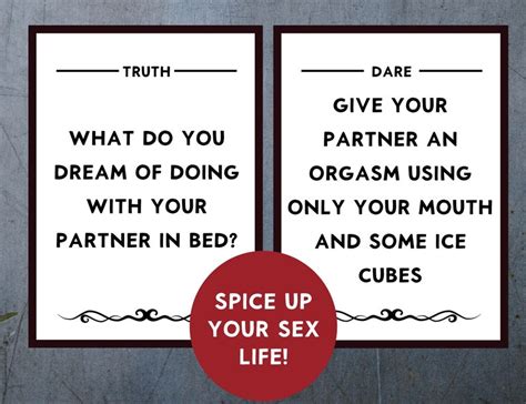 Sex Game Sexy Truth Or Dare Printable Sex Games Etsy