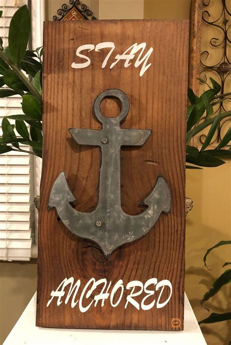 Wood Sign Stay Anchored Metal Anchor Rustic Etsy Rustic Wooden