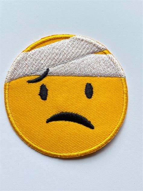 Face With Head Bandage Emoji Embroidered Iron On Sew On Patch Etsy