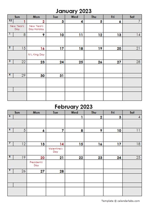 Free Calendar 2023 Template Free Printable Online