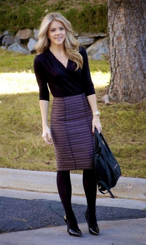 Pencil Skirt With Tights Fall Outfits For Work Work Outfits Women