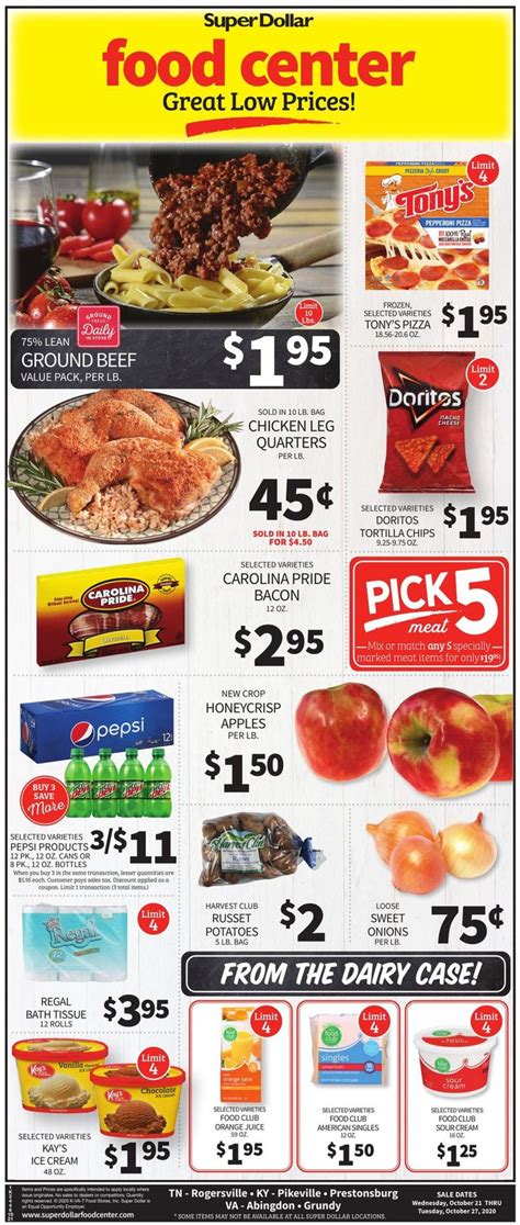 Find super 1 foods weekly ad circulars and bakery sales. Super Dollar Food Center Ad Circular - 10/21 - 10/27/2020 ...