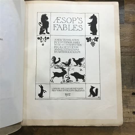 Aesops Fables Illustrated By Arthur Rackham 1912 First Edition