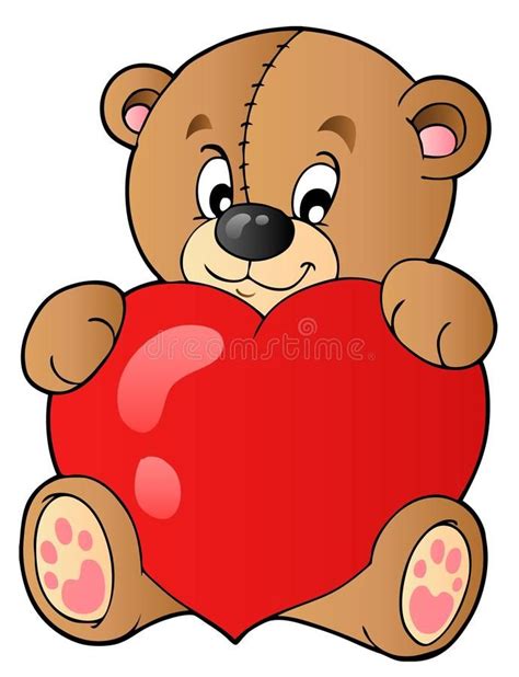 A Teddy Bear Holding A Heart With Paw Prints On The Side Royalty Images