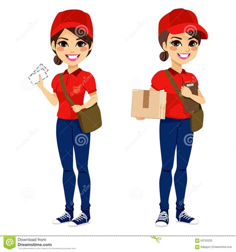 Mail Carrier Planner Girls Cute Delivery Woman Png Download Postal