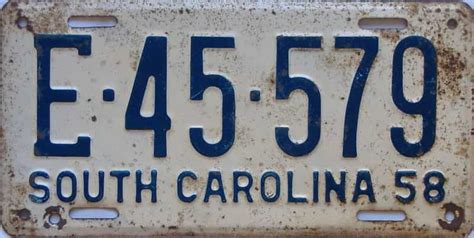 1958 South Carolina Single 9740 For Sale The Tag Dr Store