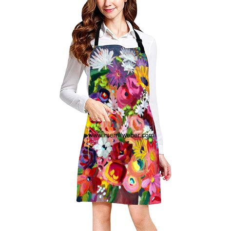 Floral Painting Art Apron Cooking Aprons Chef Aprons Artist Etsy