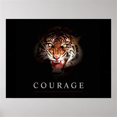 Motivational Leadership Courage Tiger Poster Print Zazzle
