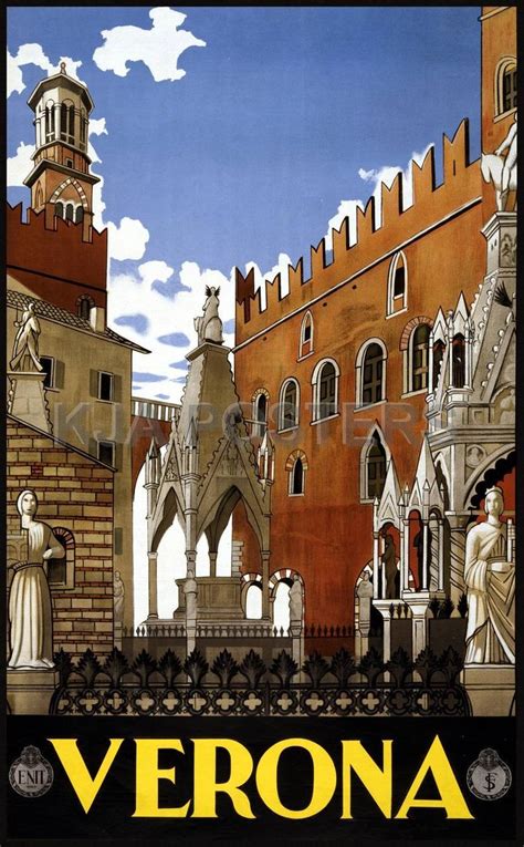 Verona Italy Travel Poster Italian Vintage Travel