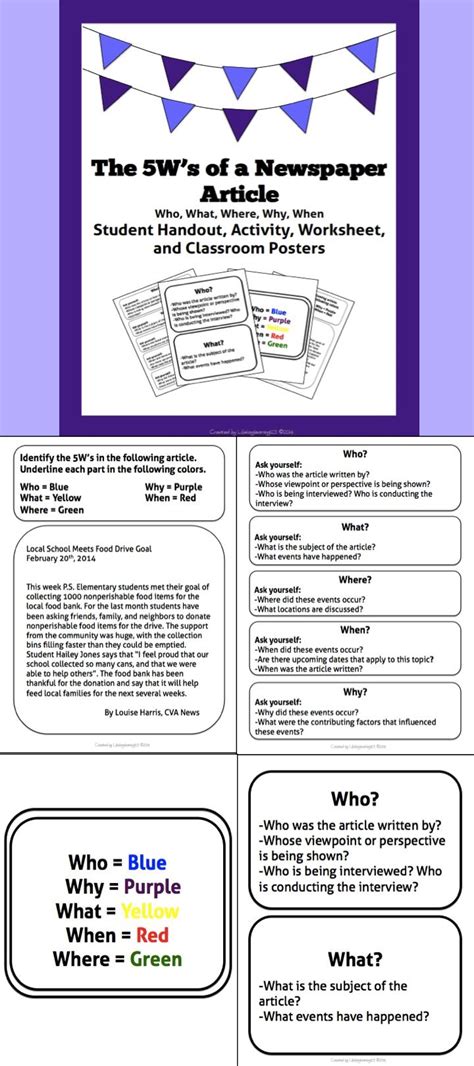 However, as of now, i recommend writing mostly on find a student who is good at a sport that isn't offered at your school. The 5W's of a Newspaper Article: Student Activity, Handout, & Classroom Posters | Writing ...