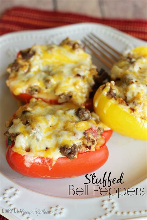 awesome stuffed red bell peppers diary of a recipe collector