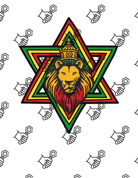 Rastafarian Rasta Lion Star Jamaica Svg PNG Digital Download Printable