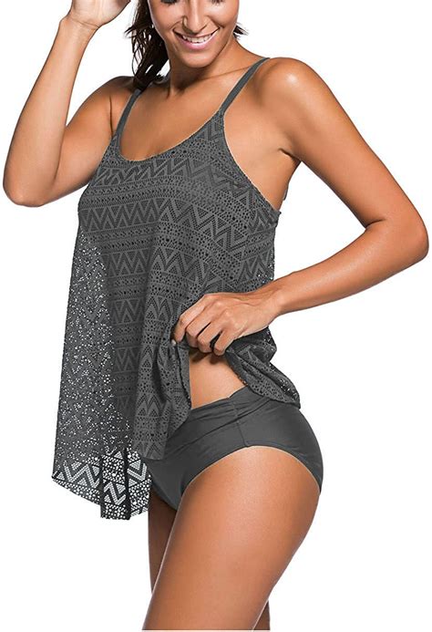 Socluer Tankini Creux Femme Maillot Gilet Lâche Maillots de Bain 2