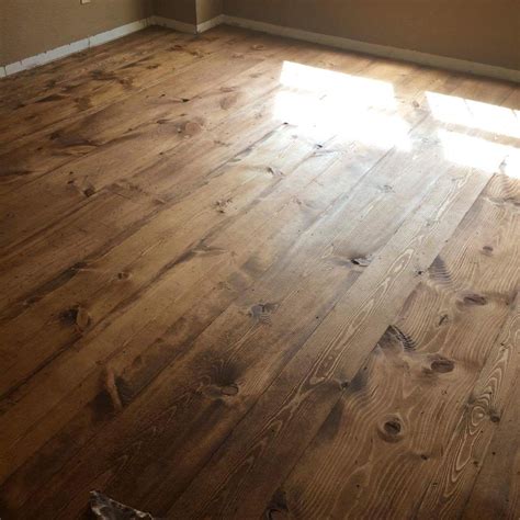 Provincial stain and gray walls. Pine plank floors stained with Minwax Early American ...