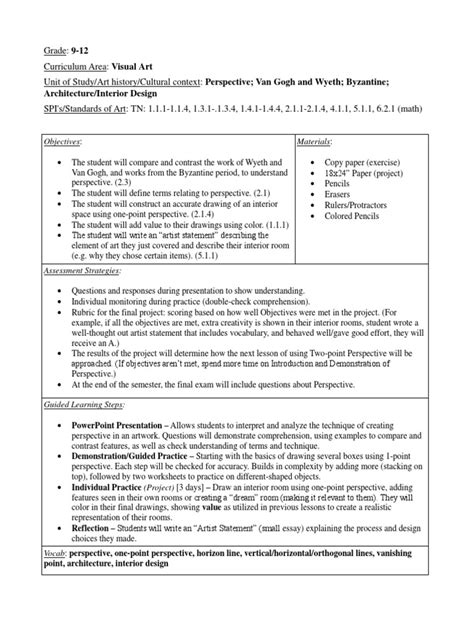 In fact, linear perspective was only. 1 Point Perspective Lesson Plan | Perspective (Graphical ...