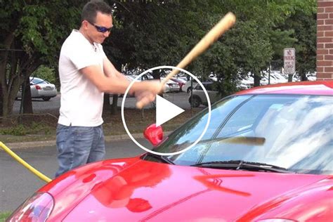Smashing Your Ferraris Windshield With A Baseball Bat Is Labor Day Fun Carbuzz
