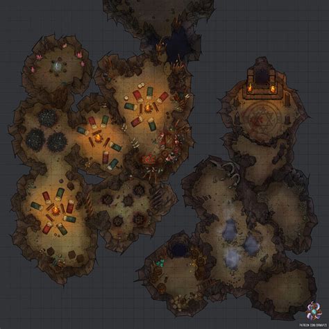 OC Art Goblin Cave Battle Map X R DnD