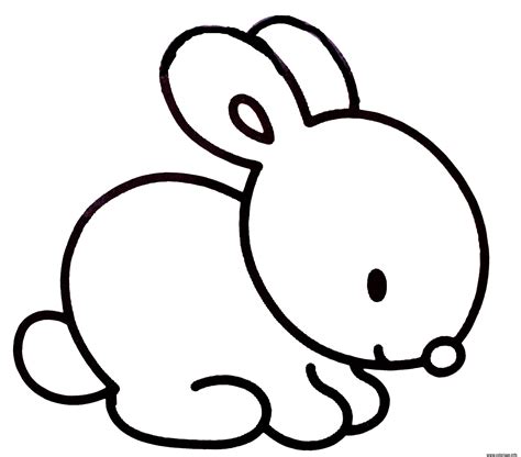 Coloriage Lapin Facile Simple Enfant