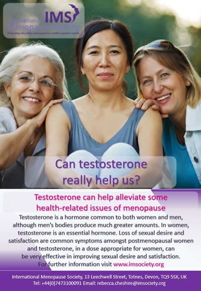 Testosterone And Women Australasian Menopause Society