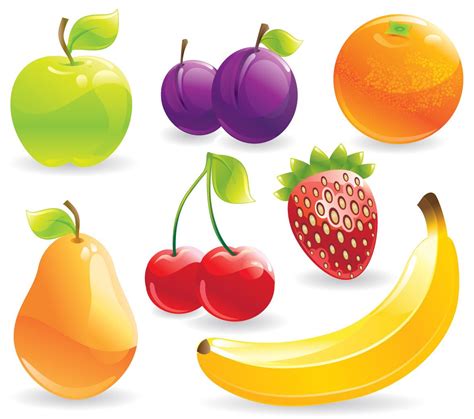 Paquete De Frutas Saludables Con Detalles Brillantes Descargar Vector