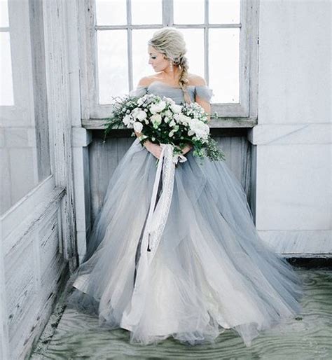 Grey Lace Wedding Dress