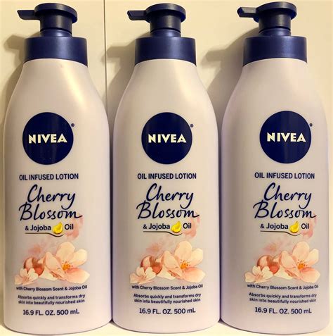 nivea oil infused body lotion cherry blossom and jojoba oil net wt 16 9 fl oz