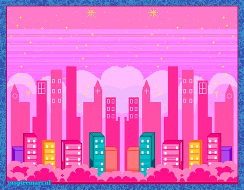 Pixel Art Kawaii Pink City Inspiremarinl