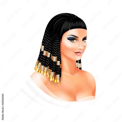 Cleopatra Egyptian Queen Isolated On White Background Stock Vector Adobe Stock