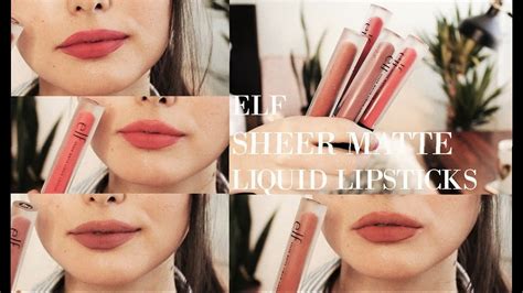 Elf Sheer Matte Liquid Lipsticks Review And Swatches Lipstick Week