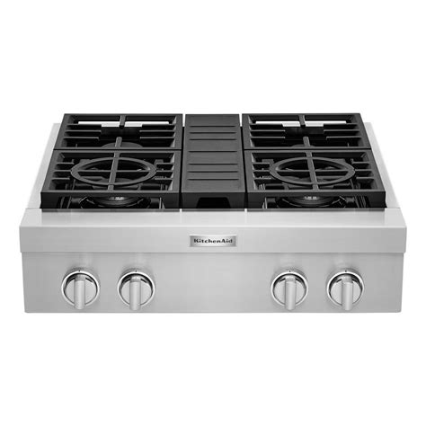 Kitchenaid 30 In Gas Downdraft Cooktop In Stainless Steel With 4