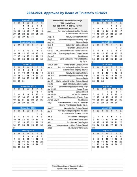 Morehouse Academic Calendar 2023 2024 Minimalist Blank Printable