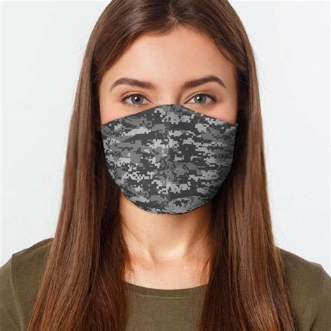 Gray Digital Camo Face Mask Preventative Custom Mouth Cover Etsy