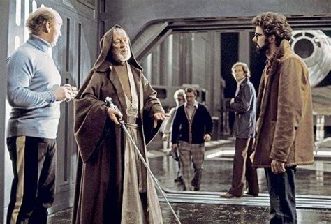 Sir Alec Guinness And George Lucas On The Set Of Star Wars 1976