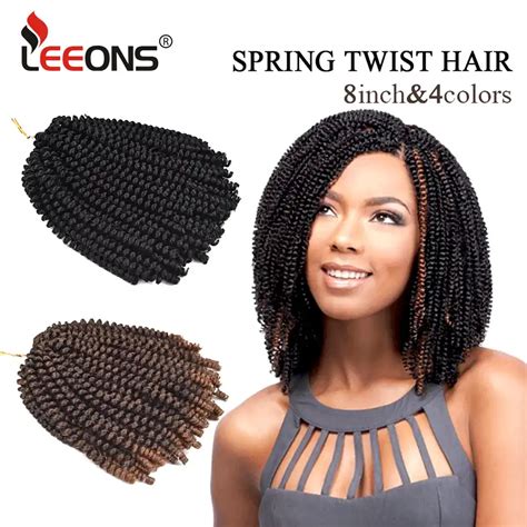 Leeons Fluffy Twist Hair Spring Twist Hair Ombre Braiding Hair Kanekalon Crochet Braid Afro